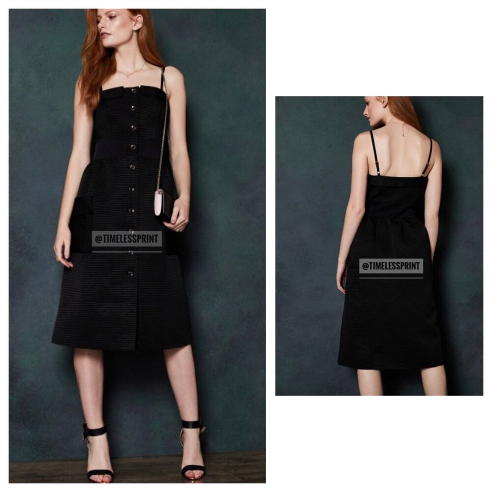 Ted Baker Black Button-Down Midi Dress